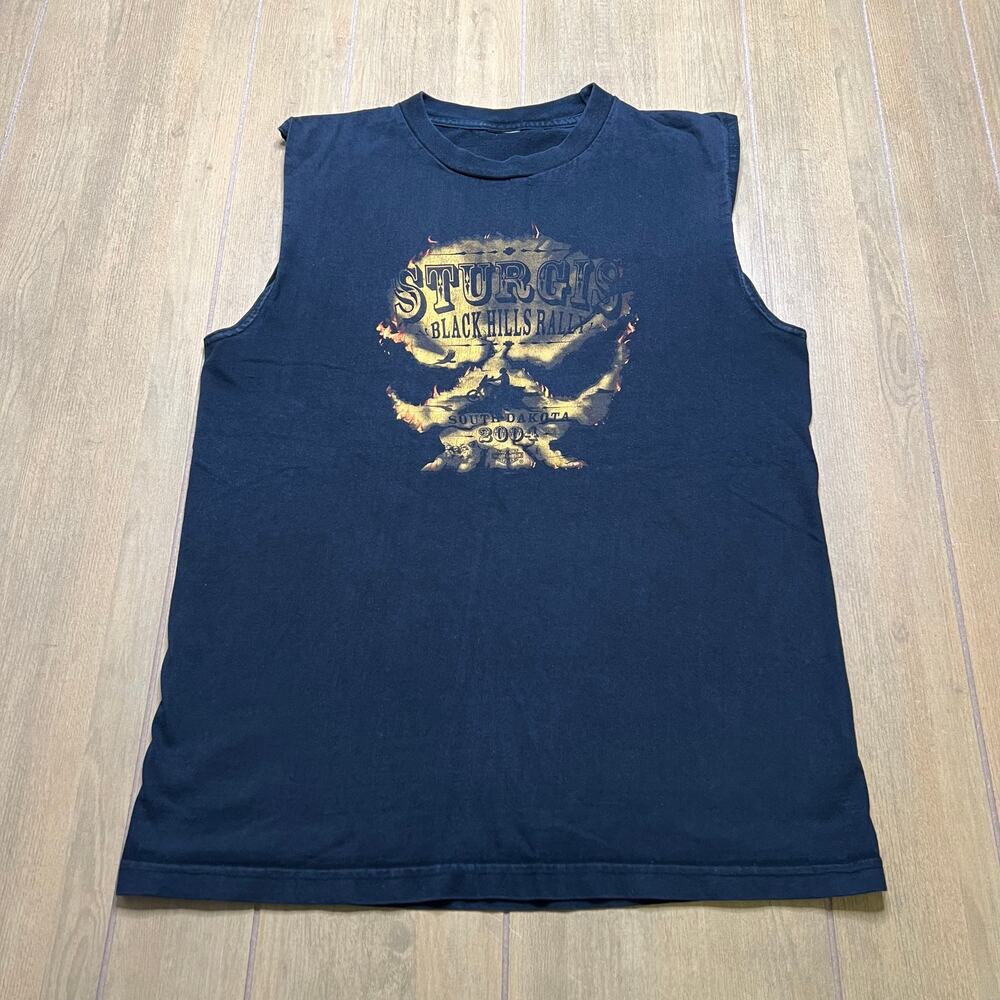 Vintage 2004 Sturgis Black Hills Rally sleeveless t-shirt Men Sz M/L Y2K